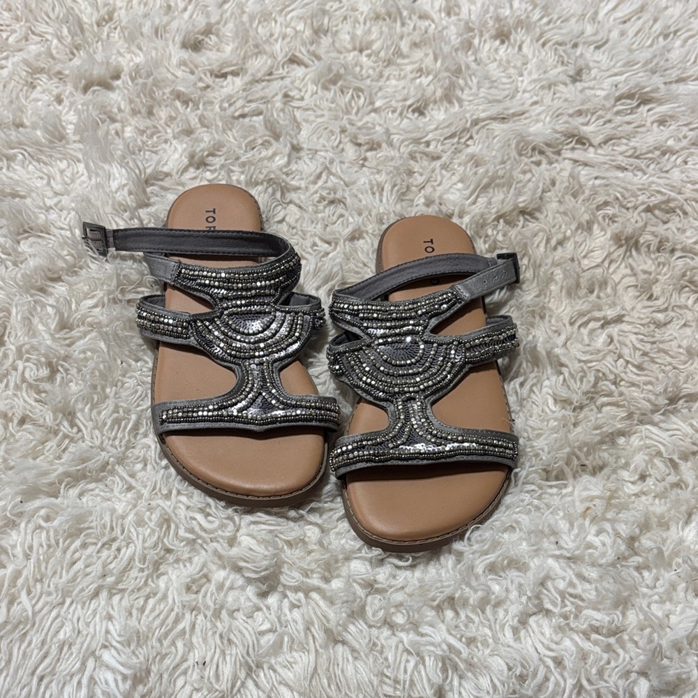Torrid Black and Silver Beaded Sandals